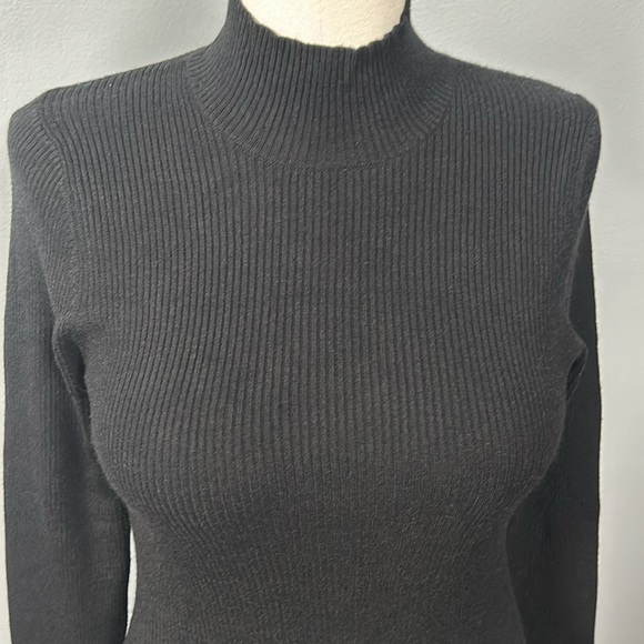 Mango Women’s Black Soft Stretchy Rib Body-con Dress size 10 - Picture 8 of 13